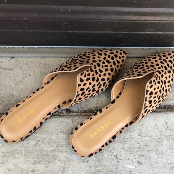 Leopard print slip on mules / flats sizes 7-10 - Picture 6 of 10
